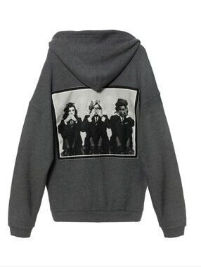 Boys Lie- Zip Hoodie in Black and Gray-ROSE COLORED EYES
